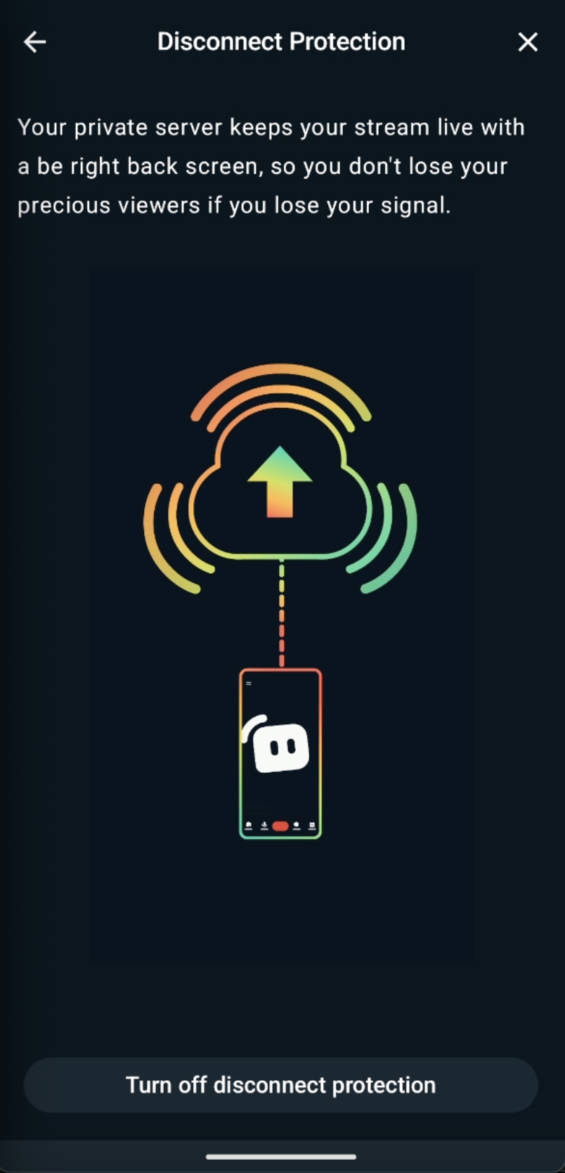 streamlabs mobile android disconnect protection